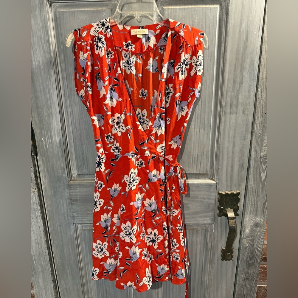 Yumi Kim Hey Sunshine Red SoHo Mixer Silk Wrap Dress-XS